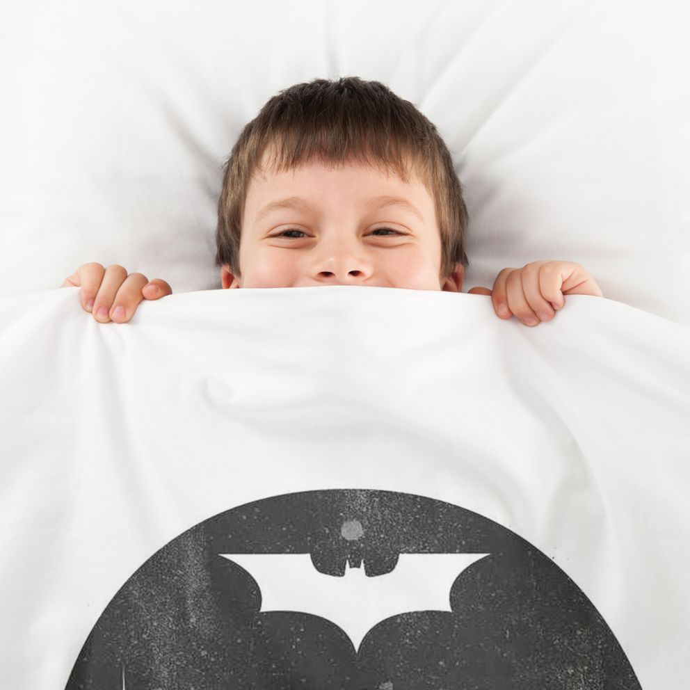Originele therapiedeken - katoenen hoes witte Batman