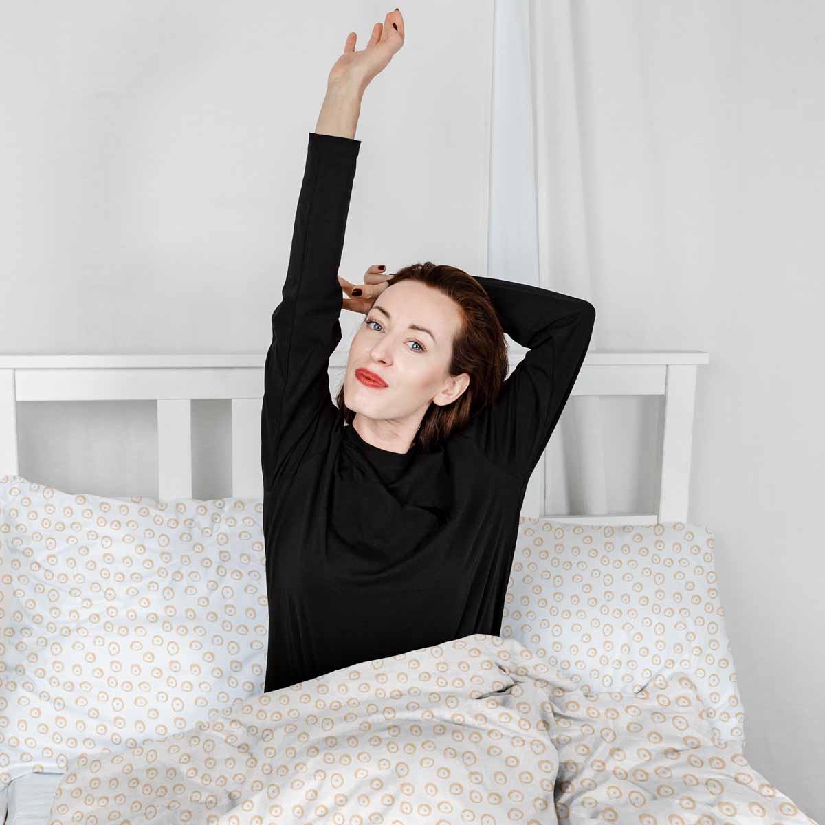 Therapiedekens beddengoedset met oranje cirkels