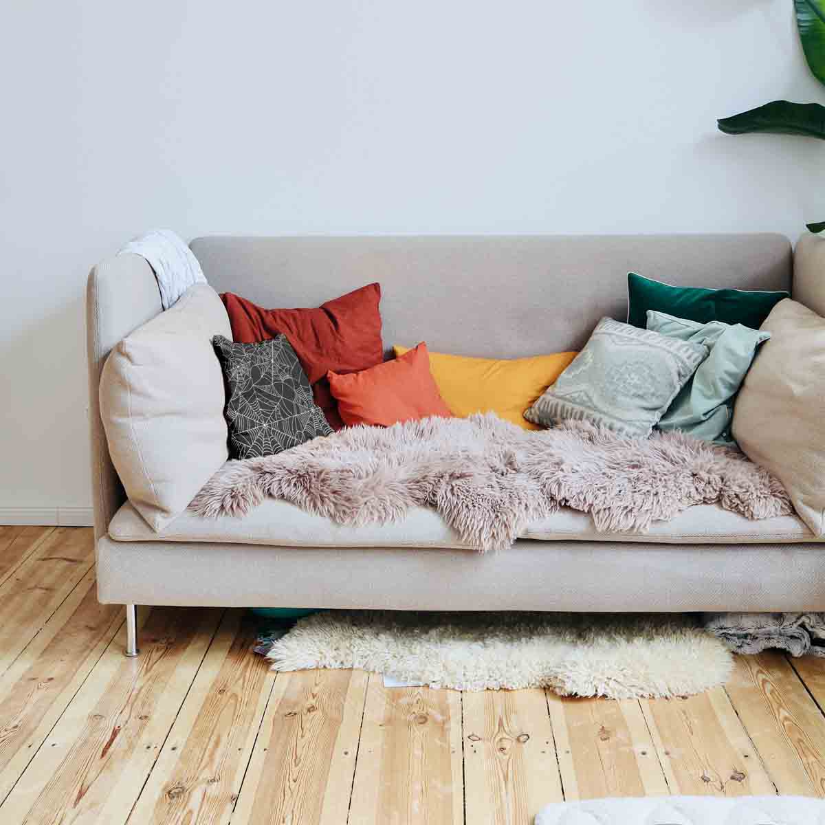 Gezondheidskussen Zwart met Spinnenweb