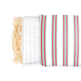 Red and green striped health pillow for adults