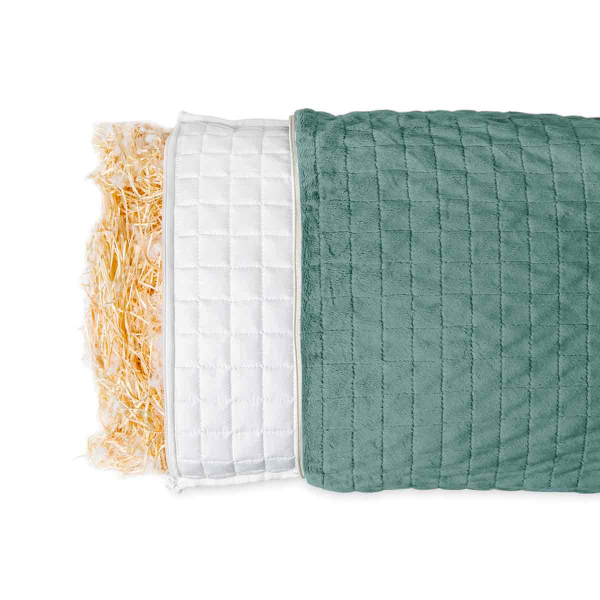 Health Pillow with 4-Season Cover in Mint Green for Adults