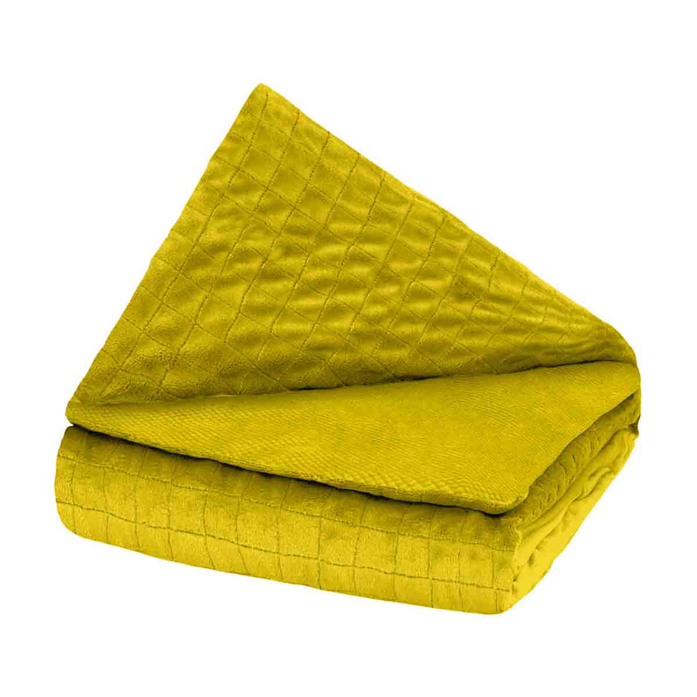 Original therapy blanket - weighted blanket with 4-season cover in lemon for adults