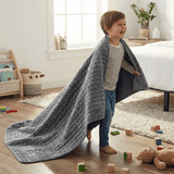 Original therapy blanket - weighted blanket with 4-season cover in gray for children
