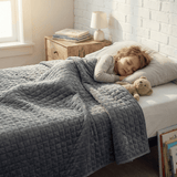Original therapy blanket - weighted blanket with 4-season cover in gray for children
