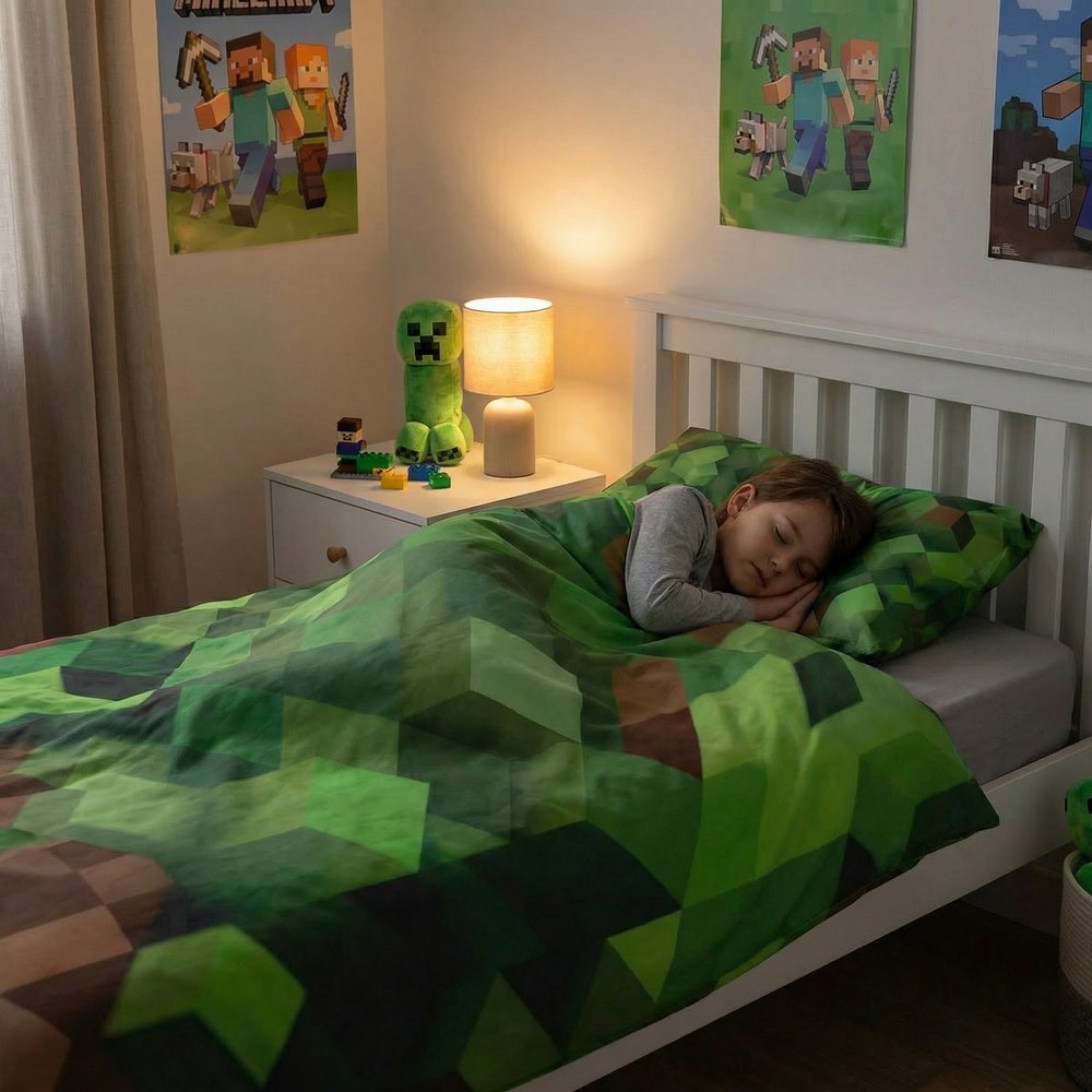 Original therapy blanket - Minecraft landscape weighted blanket with cotton cover for children & adults