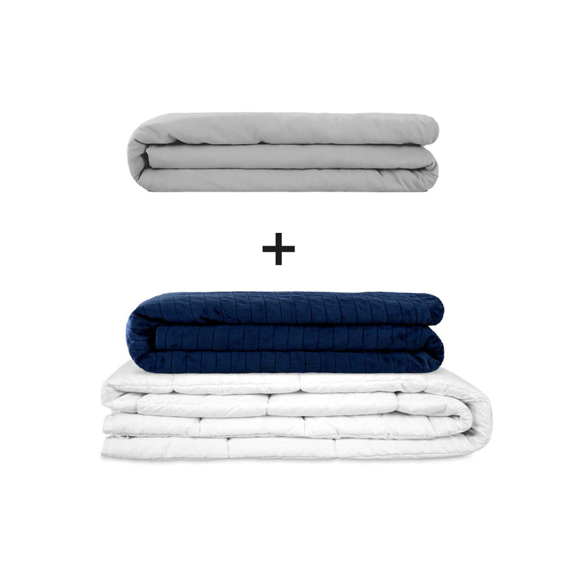 Originele therapiedeken - gewichtdeken set voor volwassenen inclusief 2 hoezen naar keuze