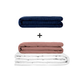 Original therapy blanket - weighted blanket set for adults including 2 covers of choice
