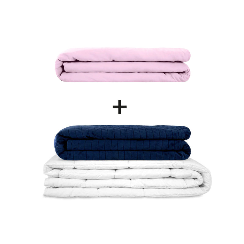 Original therapy blanket - weighted blanket set for adults including 2 covers of choice