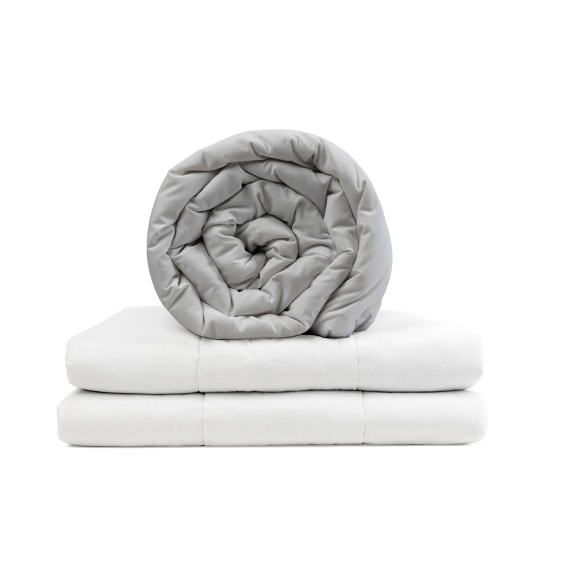 Original Therapy Blanket - Weighted Blanket with Cotton Cover in Light Grey for Adults