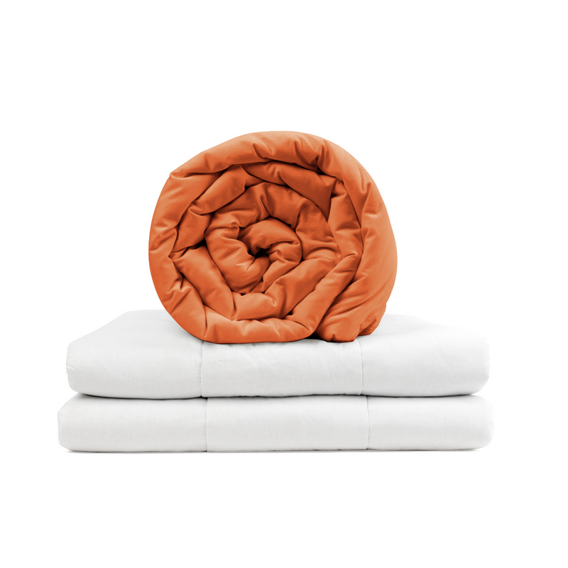 Original Therapy Blanket - Weighted Blanket with Cotton Cover in Rust Red for Adults