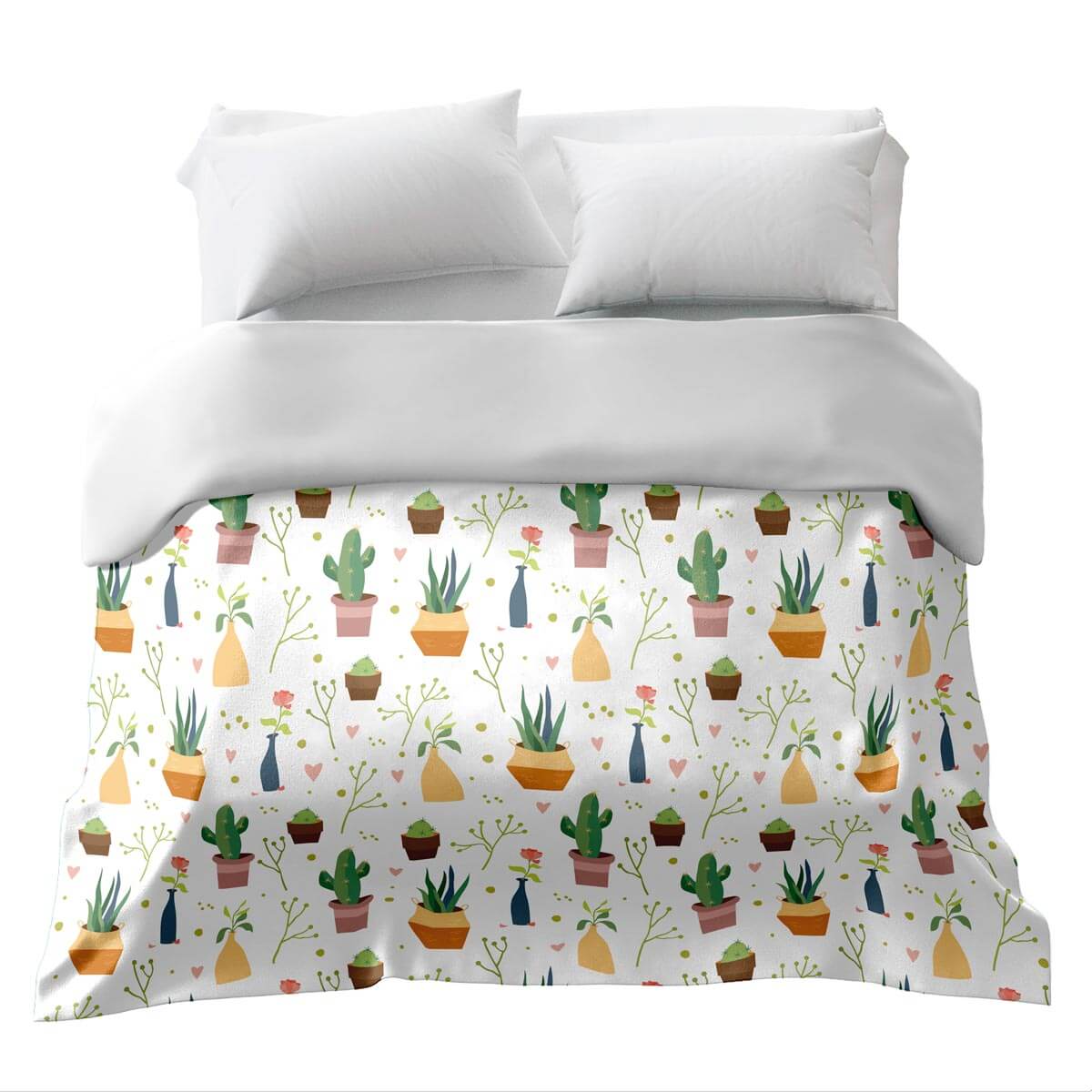 Original therapy blanket - cotton cover colorful houseplants