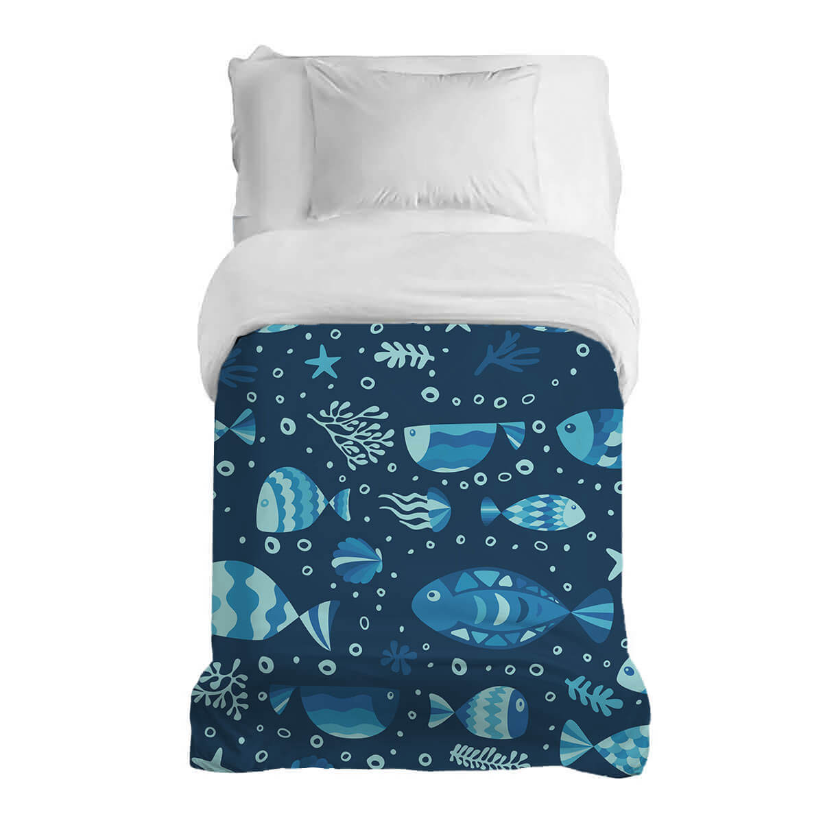 Originele therapiedeken - katoenen hoes onderwaterwereld