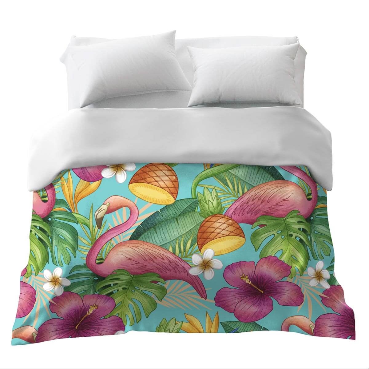 Manta terapéutica original - Funda de algodón Flamencos