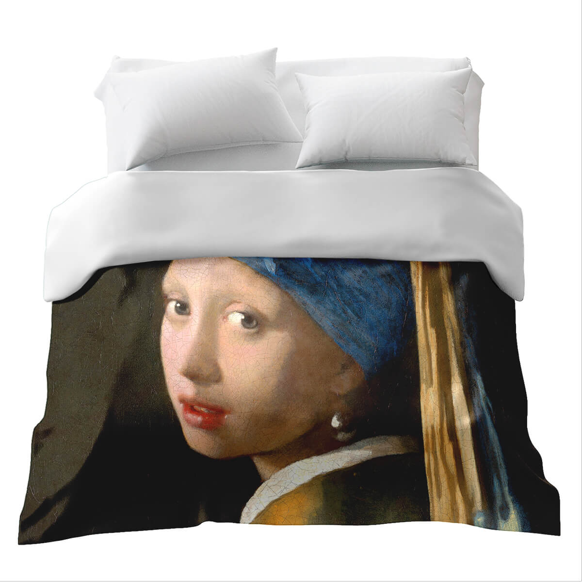 Manta terapéutica original - Funda de algodón La joven con el pendiente de perla