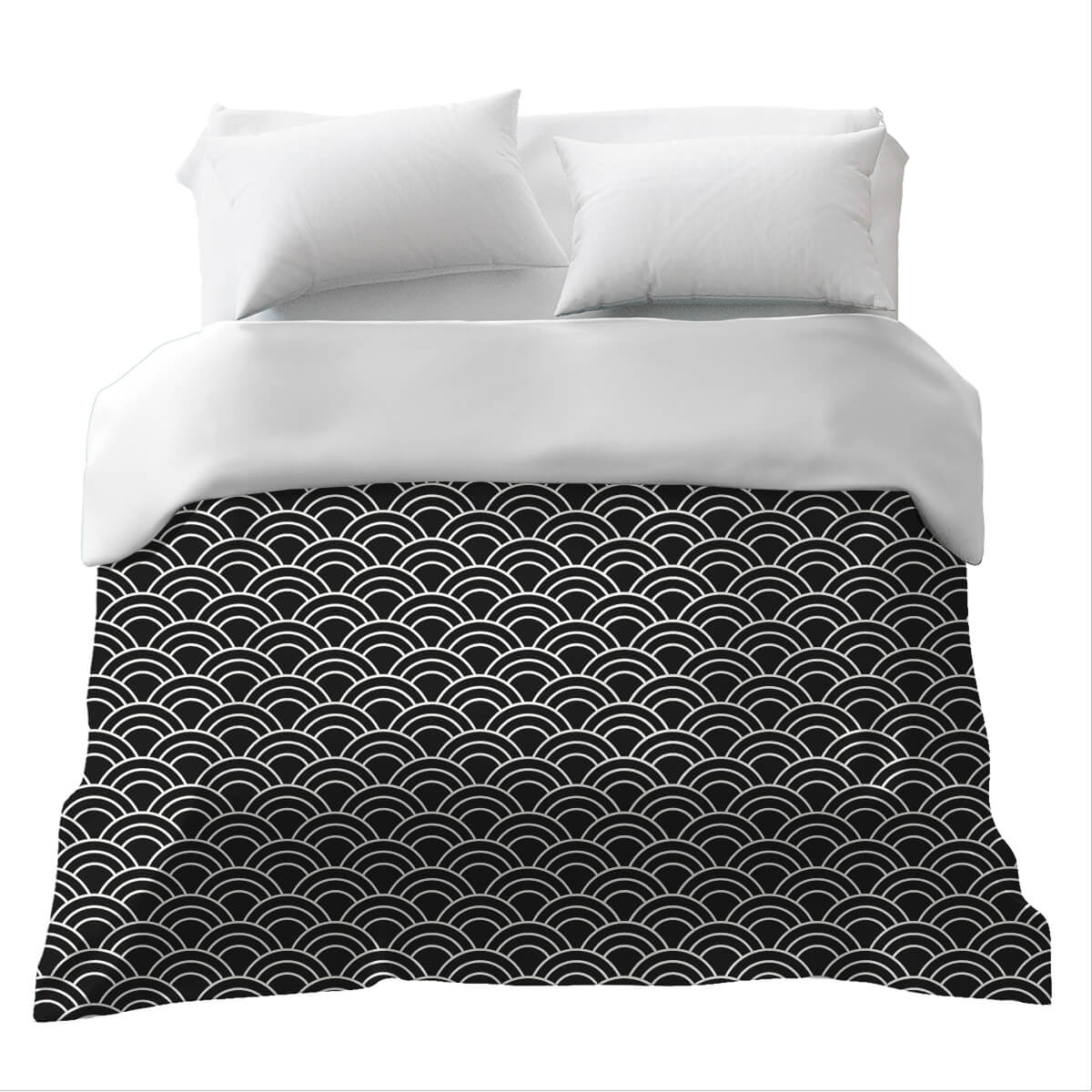 Originele therapiedeken - katoenen hoes zwart wit bogen