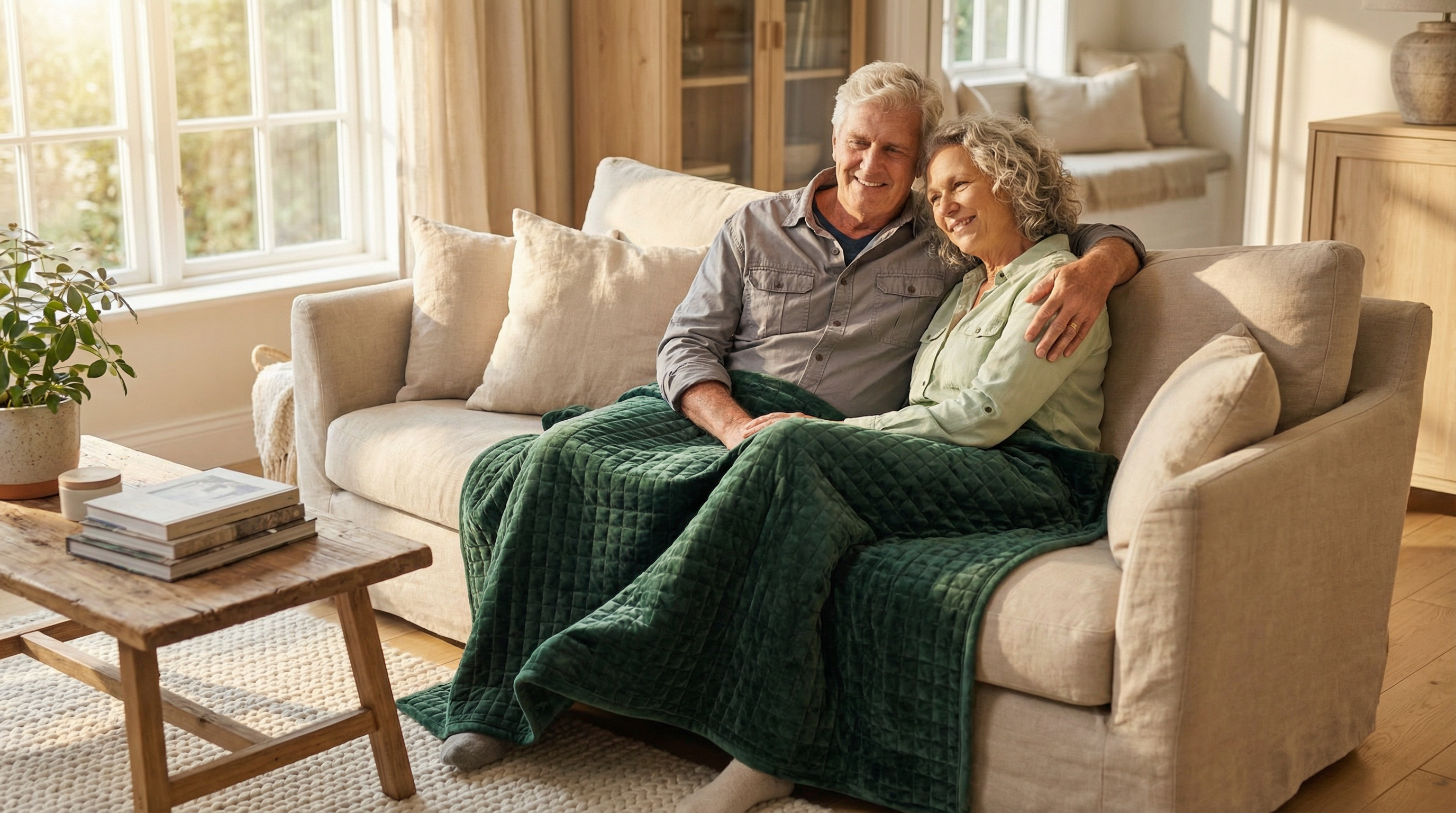 Weighted blanket in use