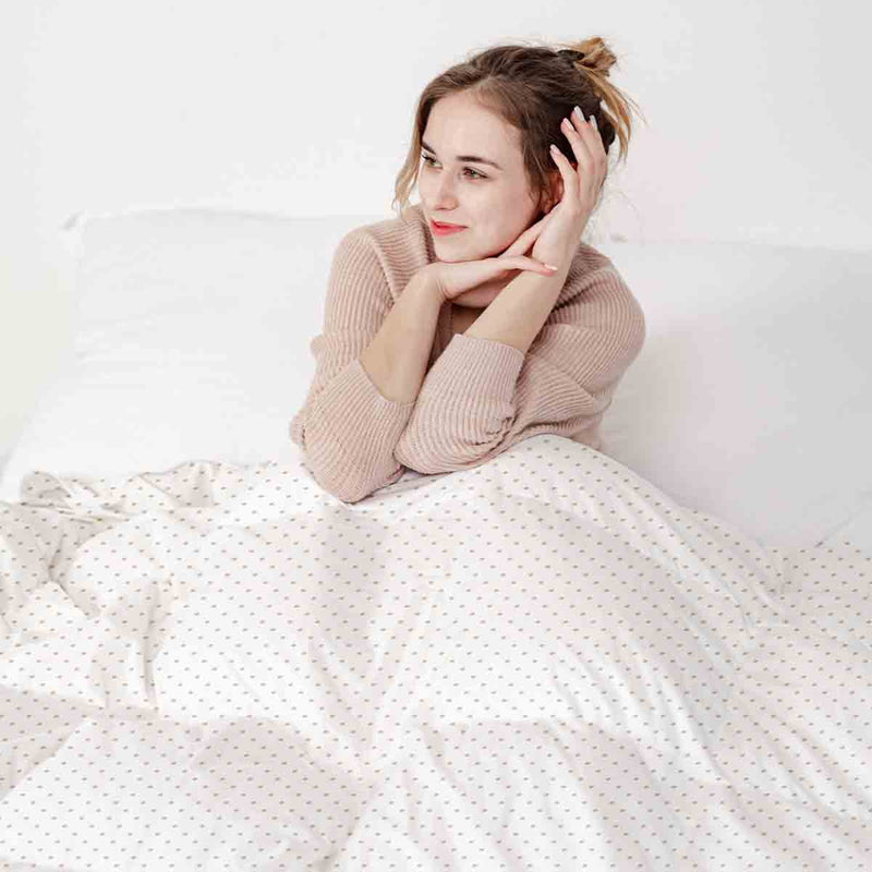 Therapy blankets cotton cover white with golden dots