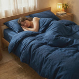 Coperta terapeutica originale - Coperta ponderata con rivestimento in cotone blu per adulti