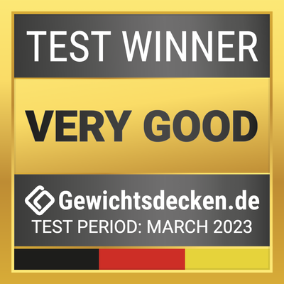 Test winner – very good – Gewichtsdecken.de – test period: March 2023