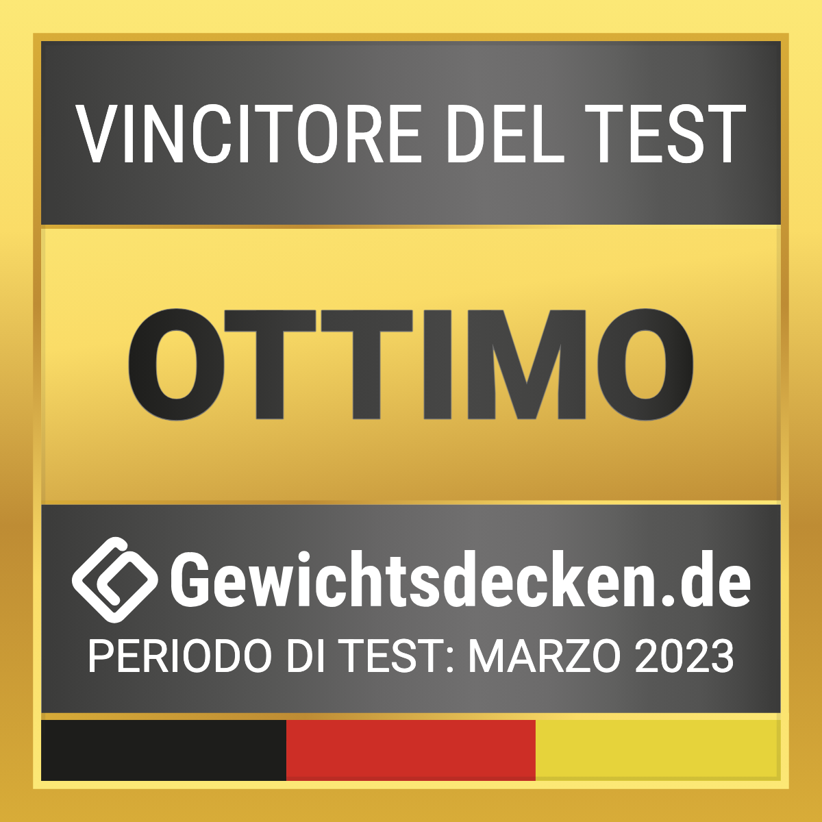 Vincitore del test – ottimo – Gewichtsdecken.de – periodo di test: marzo 2023