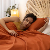 Therapy blankets Basic cotton cover in rust red