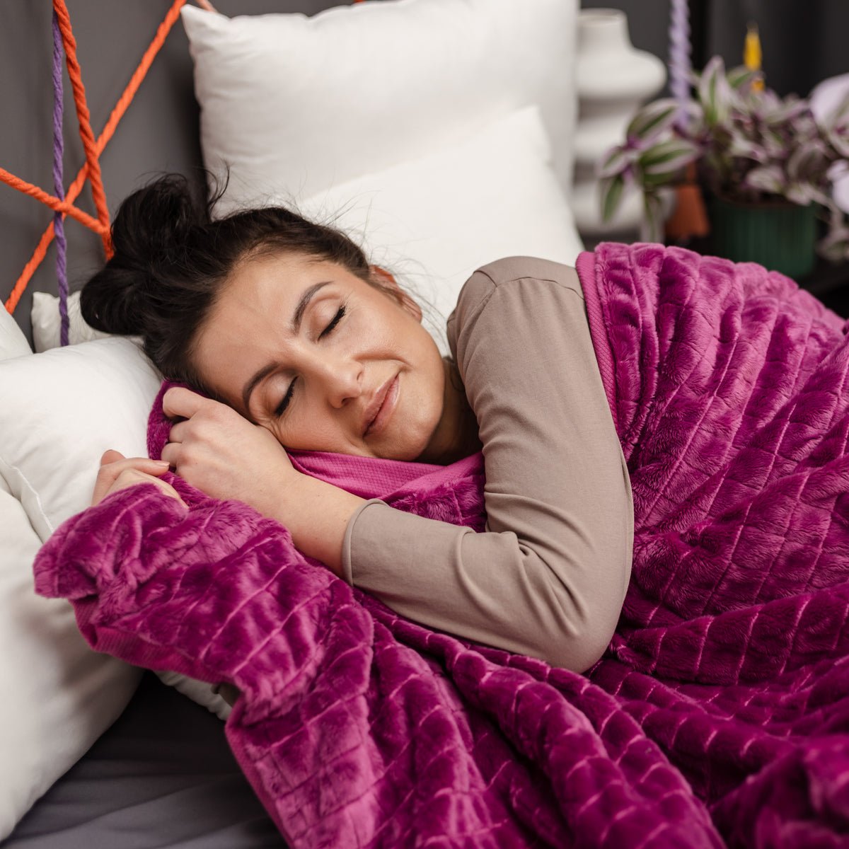 Coperta terapeutica originale - Copertura 4 stagioni in viola