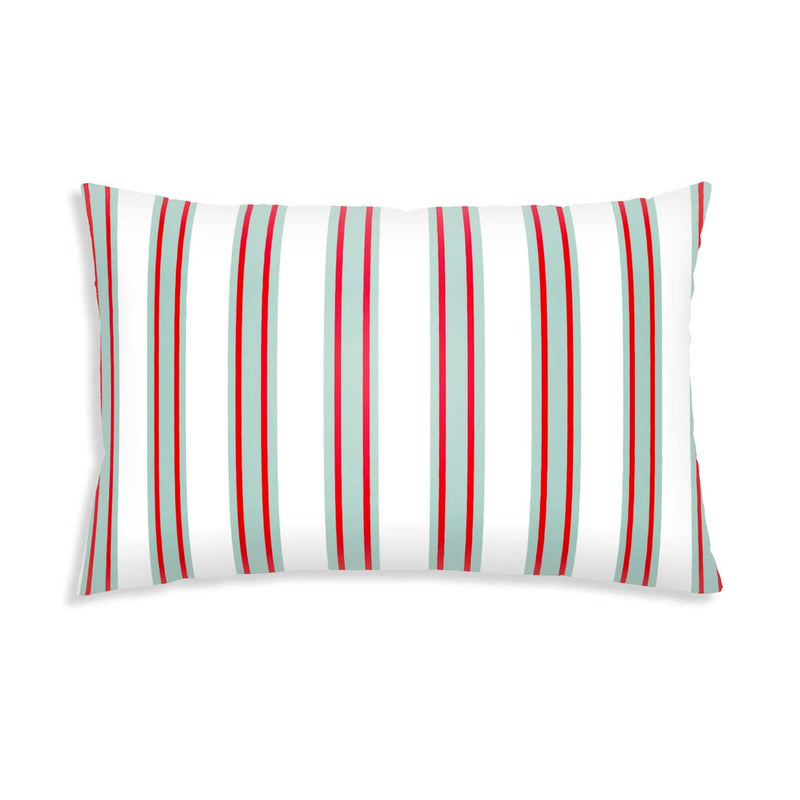 Red and green striped health pillow for adults