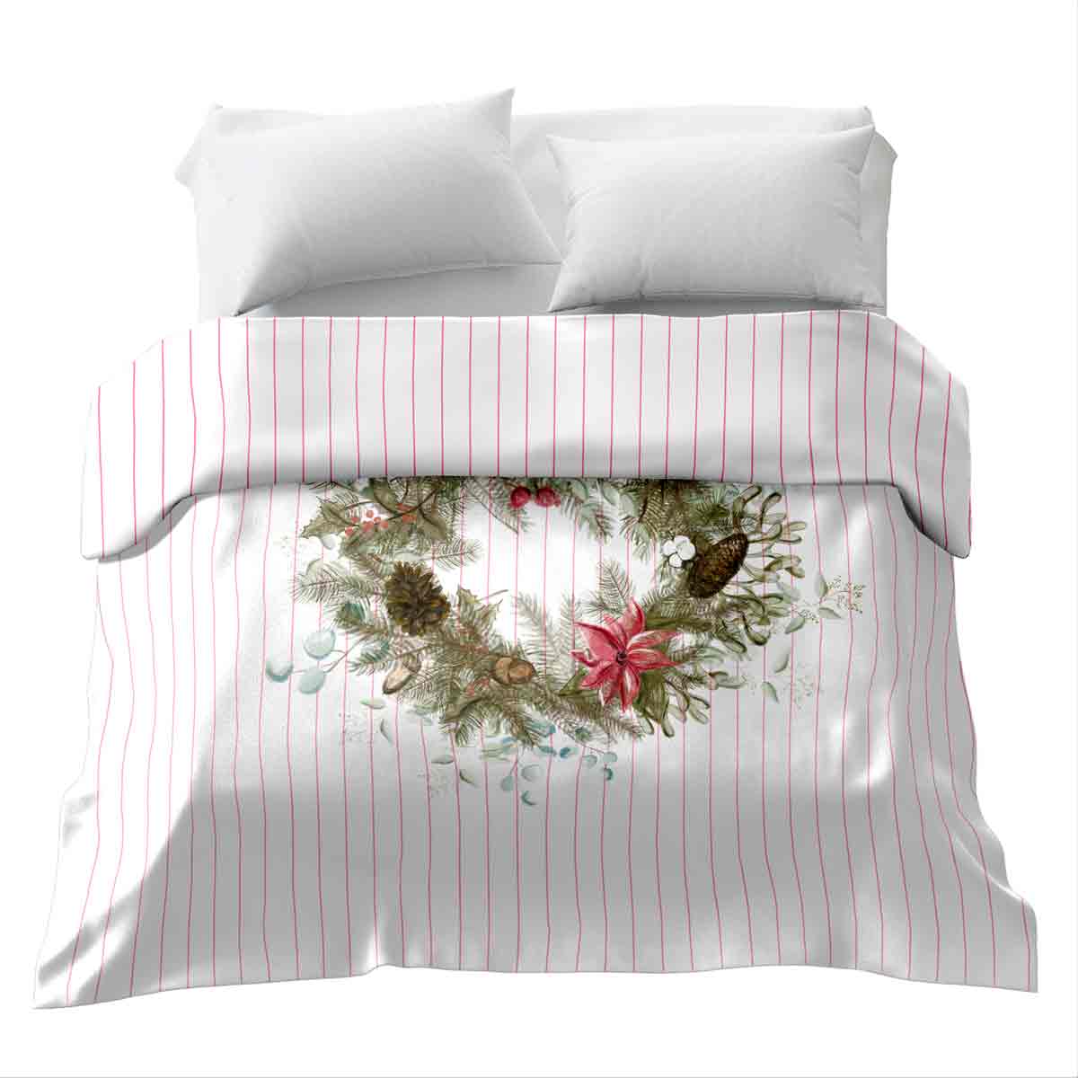 Originele therapiedeken - katoenen hoes in wit rood met takken