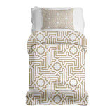 Therapy blankets bedding set beige with shapes