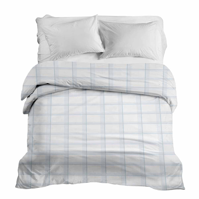 Therapiedekens Katoenen hoes Wit Blauw Geruit