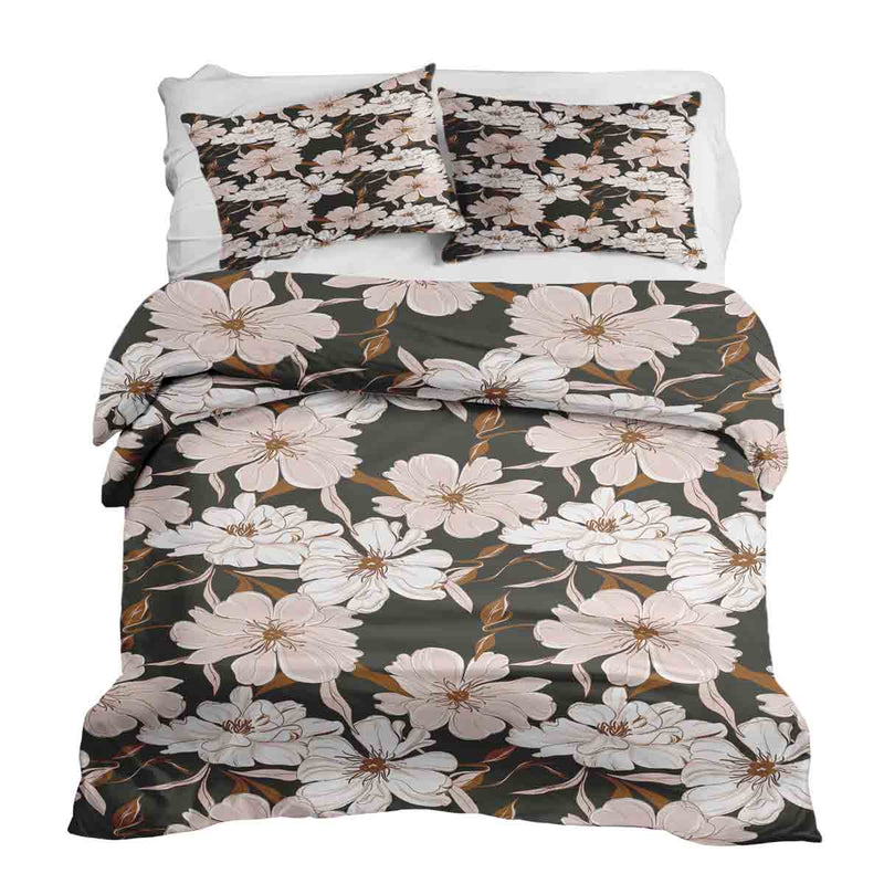 Therapiedekens beddengoed set met roze aster bloemen