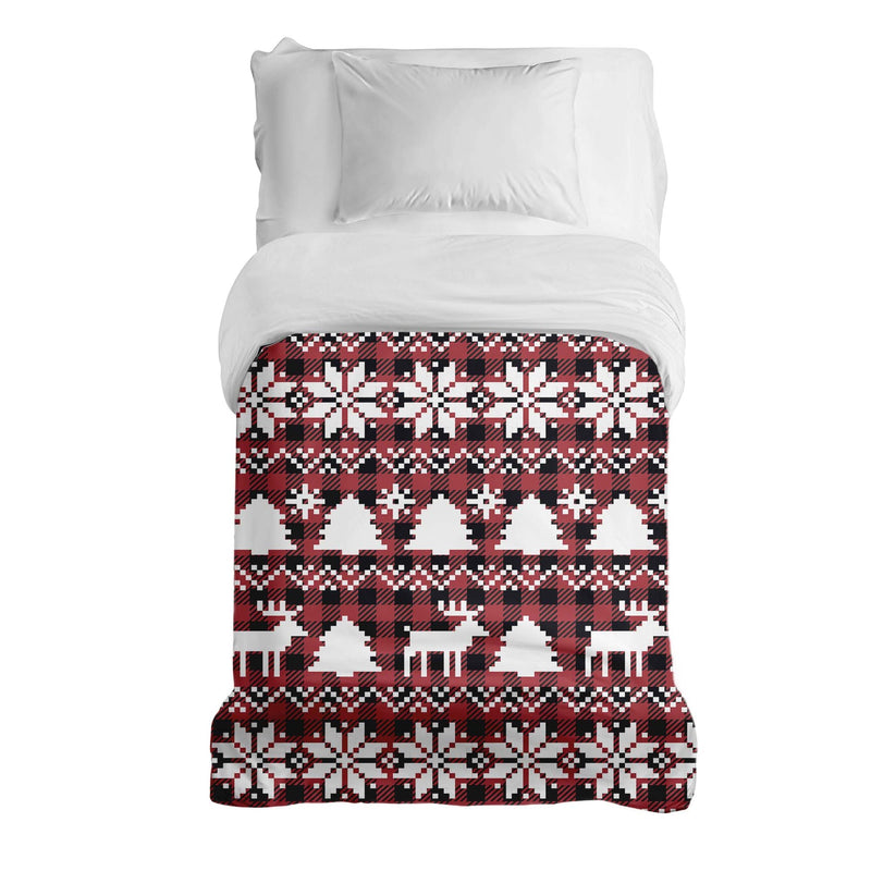 Therapiedekens katoenen hoes ruit met kerstmotieven