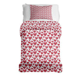 Set di biancheria da letto con coperte terapeutiche Cuori rossi