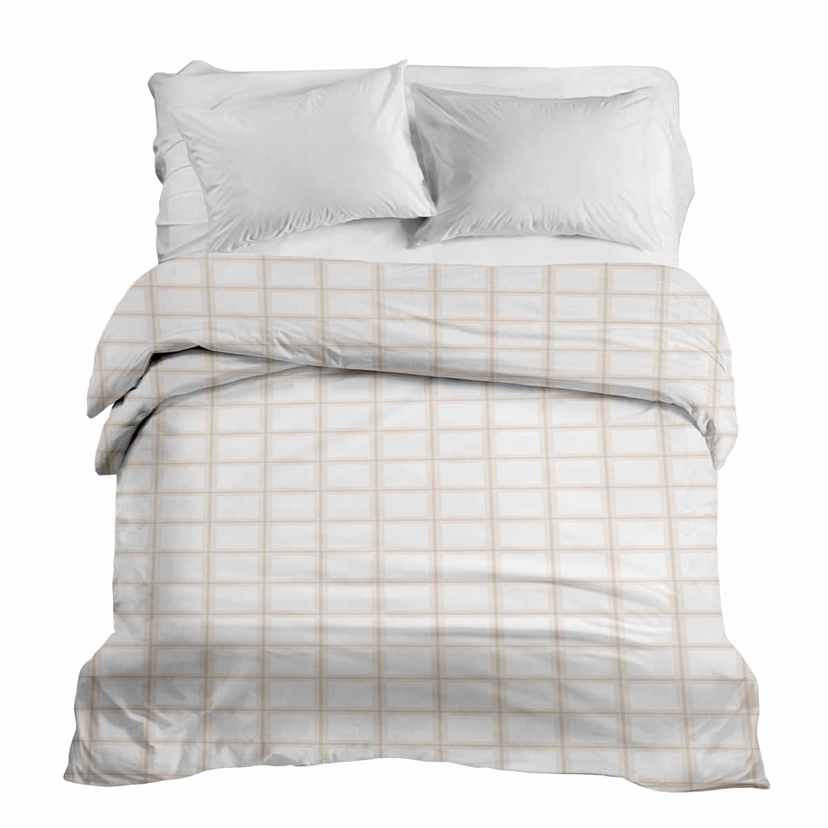 Original therapy blanket - cotton cover orange beige checkered