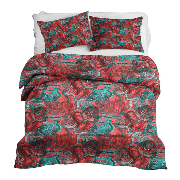 Therapy Blanket Bedding Set Abstract Red