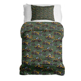 Therapy blanket bedding set, green tractor