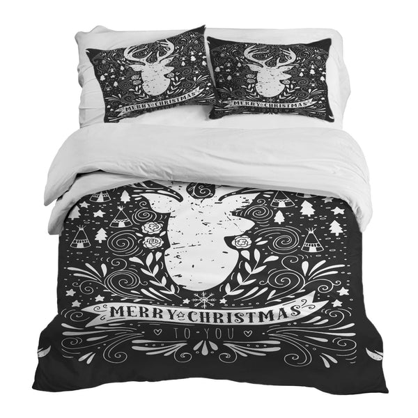 Set de ropa de cama con manta terapéutica negro Merry Christmas