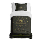 Set di biancheria da letto con coperta terapeutica nero sole e cosmo