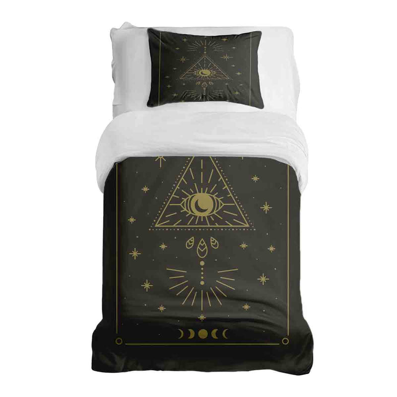 Set di biancheria da letto con coperta terapeutica nero sole e cosmo