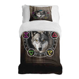Therapy blanket bedding set brown with wolf