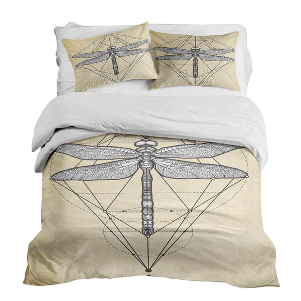 Therapy blanket bedding set yellow with dragonfly