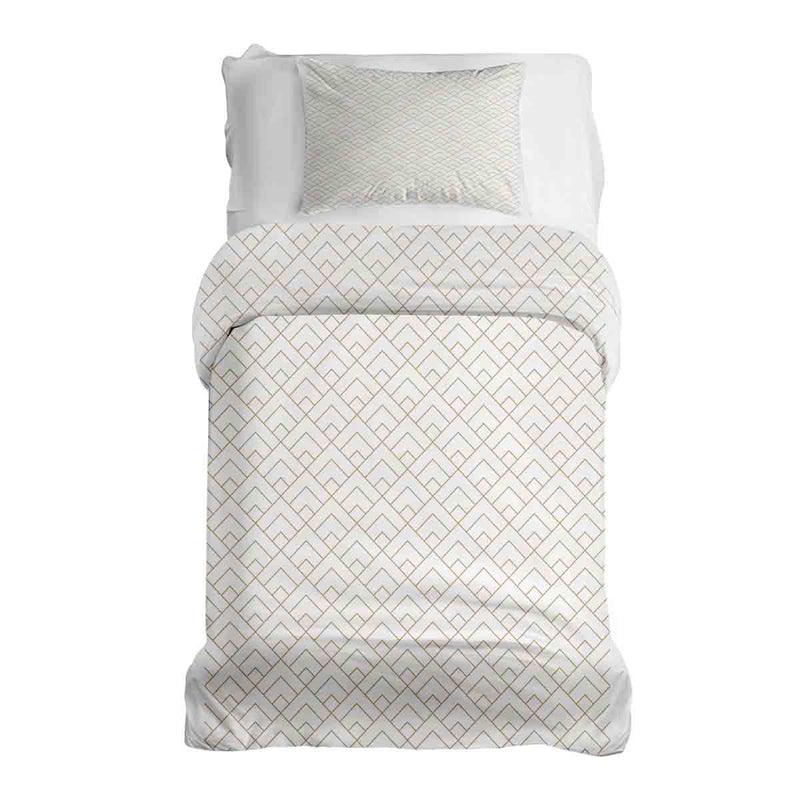 Set di biancheria da letto con coperte terapeutiche e motivo a strisce dorate
