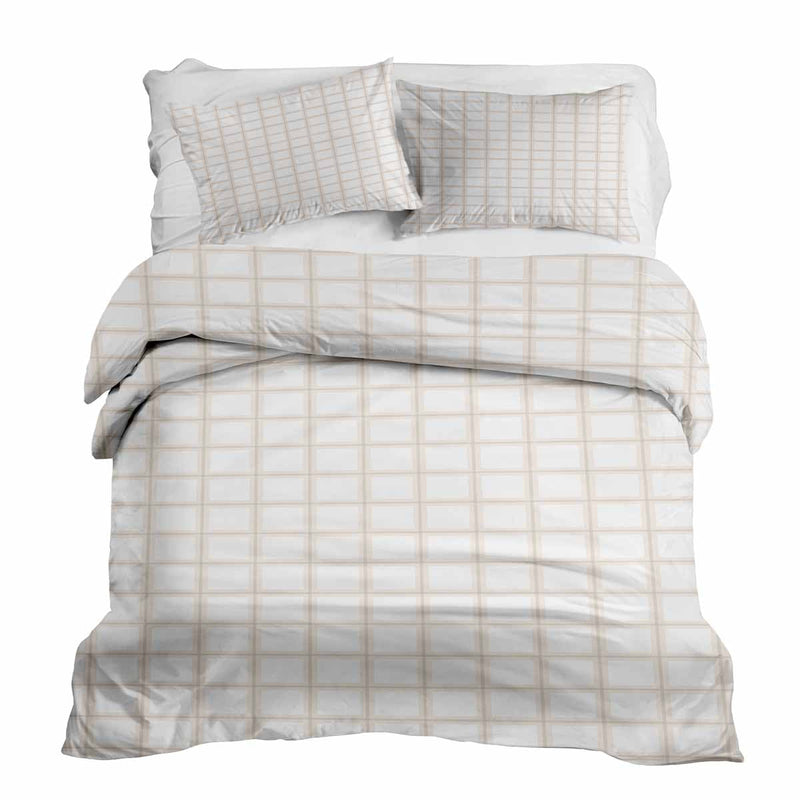 Therapy blankets bedding set orange beige checkered