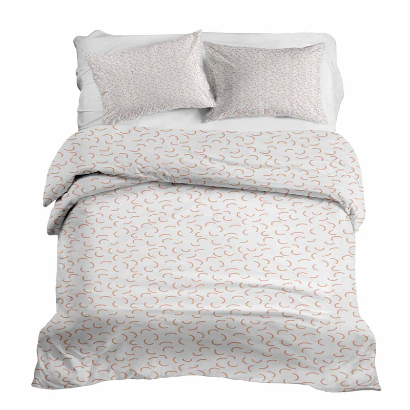 Therapy blanket bedding set, white with semicircles