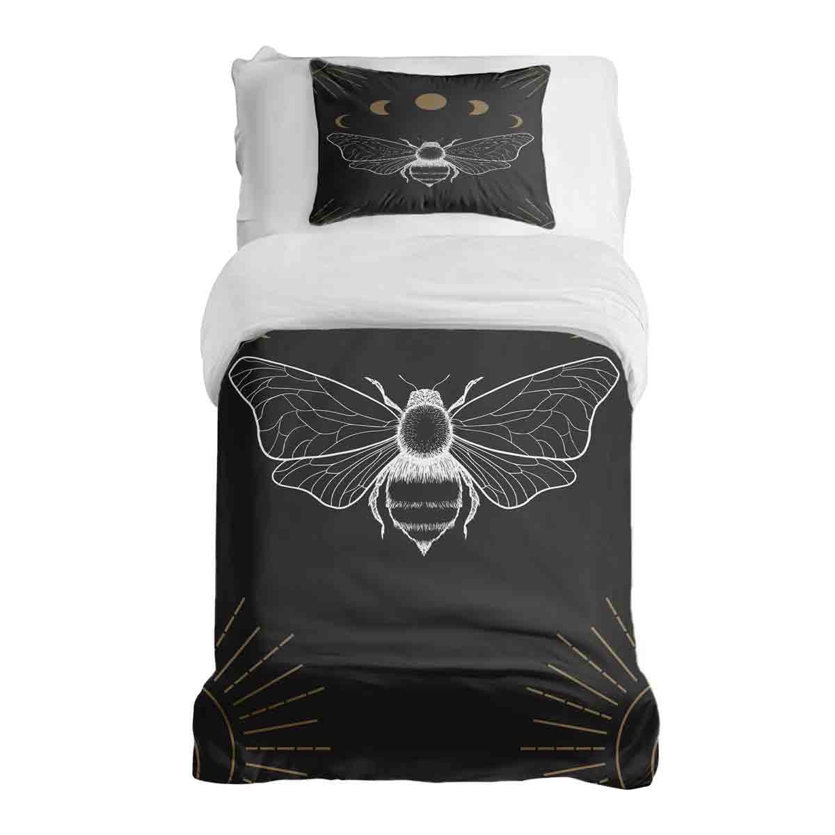 Therapy blankets bedding set black with moth
