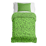 Therapy blankets and bedding set, light green with question marks.