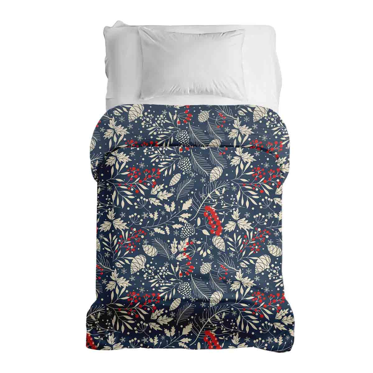 Originele therapiedeken - katoenen hoes met kerstbladeren