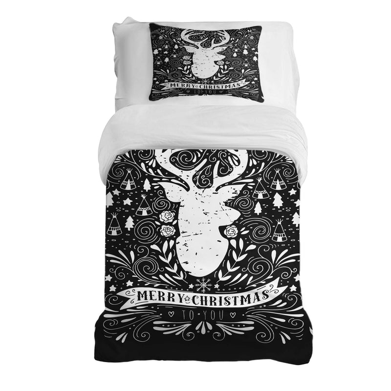 Set de ropa de cama con manta terapéutica negro Merry Christmas