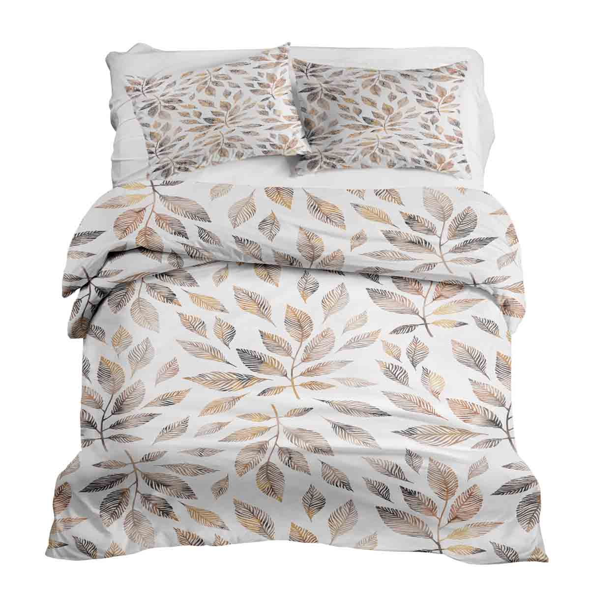 Therapy blankets bedding set white with light brown branches