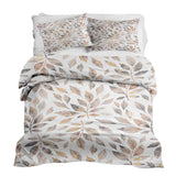 Therapy blanket bedding set, white with light brown branches.